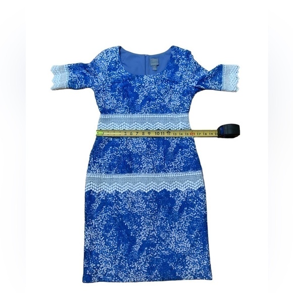 RABBIT Rabbit Rabbit Blue Periwinkle Lace Pencil Dress Size 8 - Picture 12 of 16